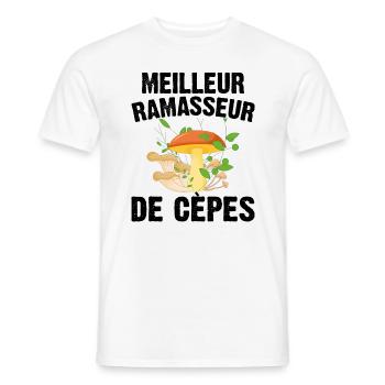 Meilleur Ramasseur De Cèpes Champignon Cadeau Cèpe - T-shirt homme - blanc - Devant - AI Model Male 178 dark (178cm)