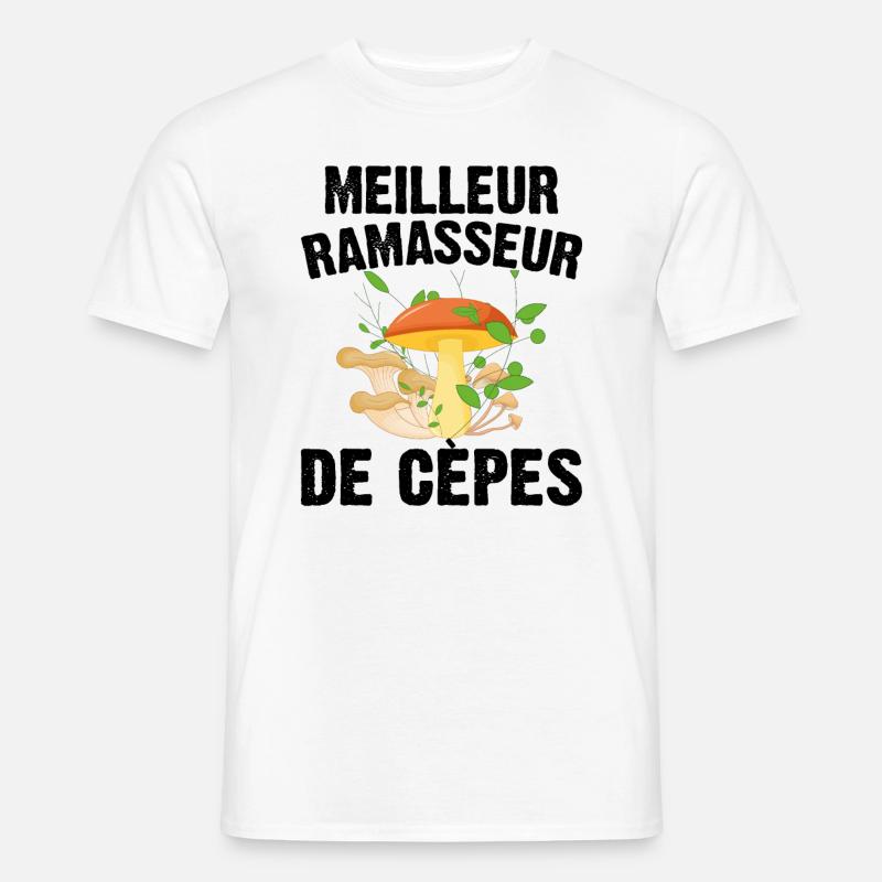 Meilleur Ramasseur De Cèpes Champignon Cadeau Cèpe - T-shirt homme - blanc