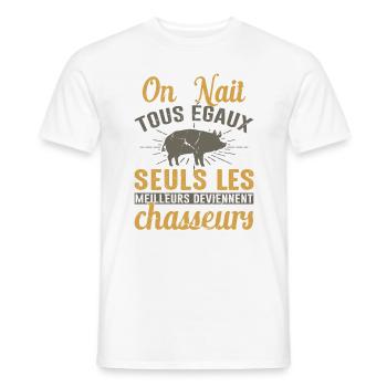 Les Meilleurs Deviennent Chasseurs Chasser Cadeau - T-shirt homme - blanc - Devant - AI Model Male 178 dark (178cm)