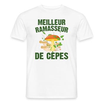 Meilleur Ramasseur De Cèpes Champignon Cadeau Cèpe - T-shirt homme - blanc - Devant - AI Model Male 178 dark (178cm)