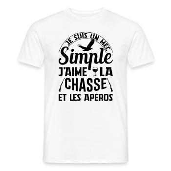 Chasse Et Apéros Chasser Cadeau Anniversaire Mec - T-shirt homme - blanc - Devant - AI Model Male 178 dark (178cm)