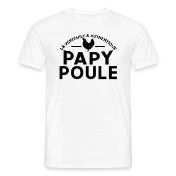 Papy Poule Cadeau Humour Anniversaire Cadeaux Cool - T-shirt homme - blanc - Devant - AI Model Male 178 dark (178cm)