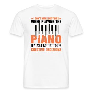 Musique Piano Instrument De Musique Idée Cadeau Dj - T-shirt homme - blanc - Devant - AI Model Male 178 dark (178cm)
