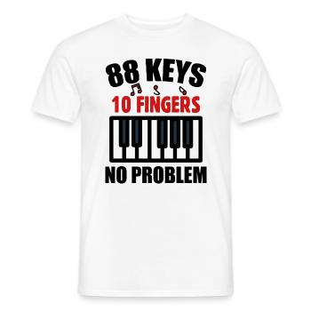 88 Touches Musique Piano Clavier Idée Cadeau Hobby - T-shirt homme - blanc - Devant - AI Model Male 178 dark (178cm)