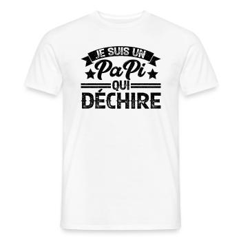 Je Suis Un Papy Qui Déchire Anniversaire Cadeau - T-shirt homme - blanc - Devant - AI Model Male 178 dark (178cm)