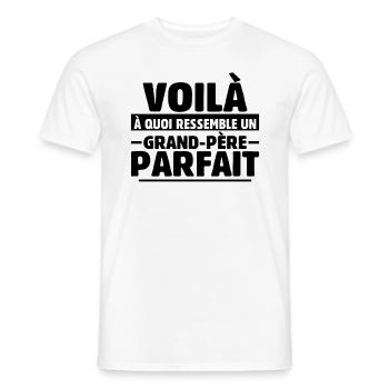 Grand-père Parfait Cadeau Fête Des Pères Papy Papi - T-shirt homme - blanc - Devant - AI Model Male 178 dark (178cm)