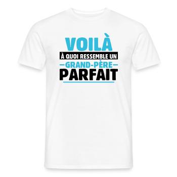 Grand-père Parfait Cadeau Fête Des Pères Papy Papi - T-shirt homme - blanc - Devant - AI Model Male 178 dark (178cm)