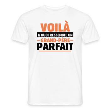 Grand-père Parfait Cadeau Fête Des Pères Papy Papi - T-shirt homme - blanc - Devant - AI Model Male 178 dark (178cm)