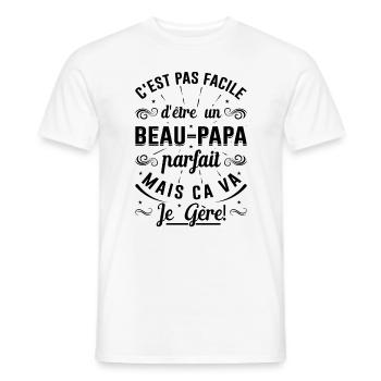 Beau-papa Parfait Fête Des Pères Idée Cadeau Drôle - T-shirt homme - blanc - Devant - AI Model Male 178 dark (178cm)