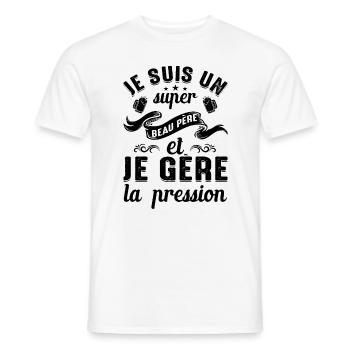 Super Beau-père Papa Idée Cadeau Fête Des Pères - T-shirt homme - blanc - Devant - AI Model Male 178 dark (178cm)