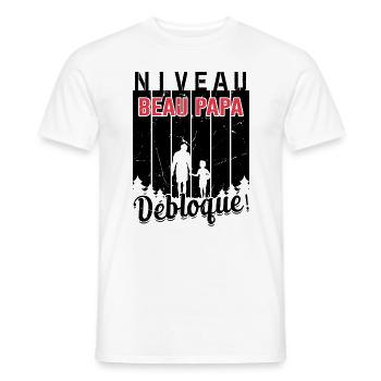Niveau Beau-papa Débloqué Fête Des Pères Papa Dad - T-shirt homme - blanc - Devant - AI Model Male 178 dark (178cm)