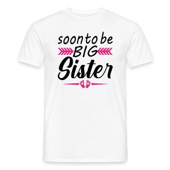 Bientôt Grande Sœur Enceinte Maman Grossesse - T-shirt homme - blanc - Devant - AI Model Male 178 dark (178cm)