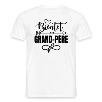 Bientôt Grand-père Idée Cadeau Amour Grossesse - T-shirt homme - blanc - Devant - AI Model Male 178 dark (178cm)