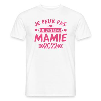 Mamie 2022 Cadeau Enceinte Maman Anniversaire Cool - T-shirt homme - blanc - Devant - AI Model Male 178 dark (178cm)