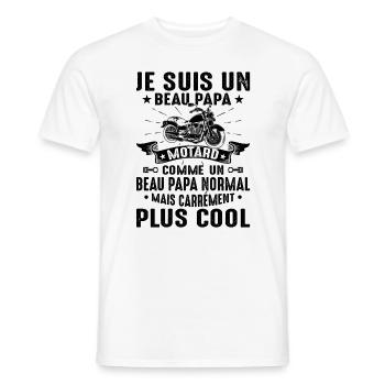 Beau-papa Motard Moto Sport Fête Des Pères Cadeau - T-shirt homme - blanc - Devant - AI Model Male 178 dark (178cm)