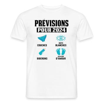 Prévisions Pour 2024 Maman Enceinte Idée Cadeau - T-shirt homme - blanc - Devant - AI Model Male 178 dark (178cm)
