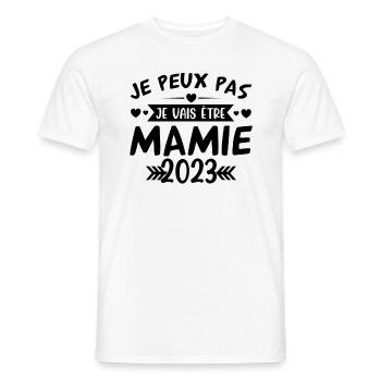 Mamie 2023 Cadeau Enceinte Maman Anniversaire Cool - T-shirt homme - blanc - Devant - AI Model Male 178 dark (178cm)