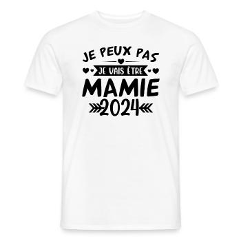 Mamie 2024 Cadeau Enceinte Maman Anniversaire Cool - T-shirt homme - blanc - Devant - AI Model Male 178 dark (178cm)