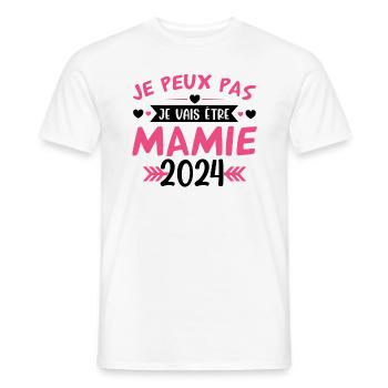 Mamie 2024 Cadeau Enceinte Maman Anniversaire Cool - T-shirt homme - blanc - Devant - AI Model Male 178 dark (178cm)