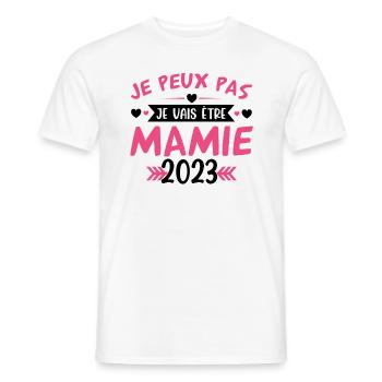 Mamie 2023 Cadeau Enceinte Maman Anniversaire Cool - T-shirt homme - blanc - Devant - AI Model Male 178 dark (178cm)