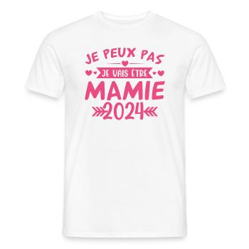 Mamie 2024 Cadeau Enceinte Maman Anniversaire Cool - T-shirt homme - blanc - Devant - AI Model Male 178 dark (178cm)