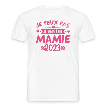 Mamie 2023 Cadeau Enceinte Maman Anniversaire Cool - T-shirt homme - blanc - Devant - AI Model Male 178 dark (178cm)