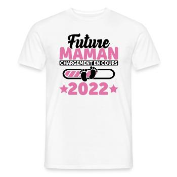 Future Maman 2022 Enceinte Idée Cadeau Amour Coeur - T-shirt homme - blanc - Devant - AI Model Male 178 dark (178cm)