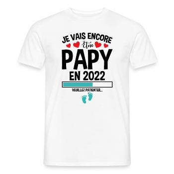 Je Vais Encore Être Papy En 2022 Cadeau Enceinte - T-shirt homme - blanc - Devant - AI Model Male 178 dark (178cm)