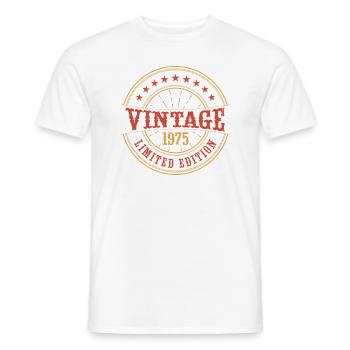 Vintage 1975 Vintage Anniversaire Idée Cadeau 1975 - T-shirt homme - blanc - Devant - AI Model Male 178 dark (178cm)