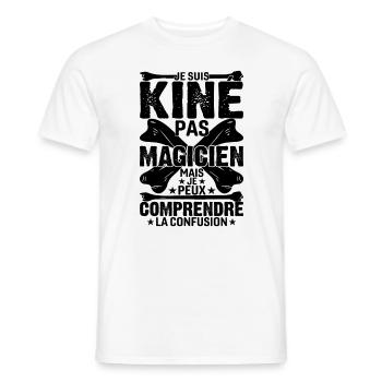 Je Suis Kiné Pas Magicien - T-shirt homme - blanc - Devant - AI Model Male 178 dark (178cm)
