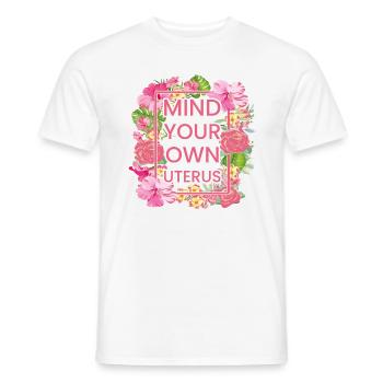 Faites Attention À Votre Propre Utérus - T-shirt homme - blanc - Devant - AI Model Male 178 dark (178cm)