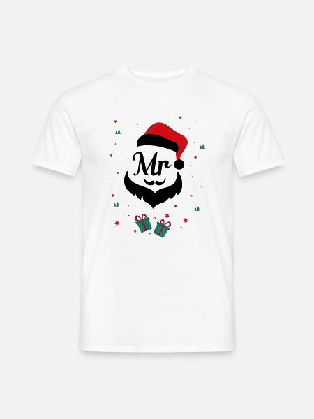 Mr et Mme Santa Claus Pyjamas Matching Couples - T-shirt homme - blanc