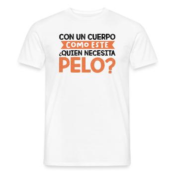 Humour Pas Besoin De Cheveux Avec Ce Corps De Rêve - T-shirt homme - blanc - Devant - AI Model Male 178 dark (178cm)