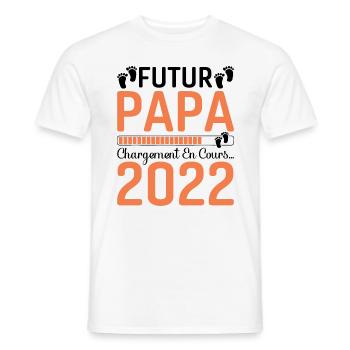 Futur Papa 2022 Naissance Cadeau Grossesse Père - T-shirt homme - blanc - Devant - AI Model Male 178 dark (178cm)