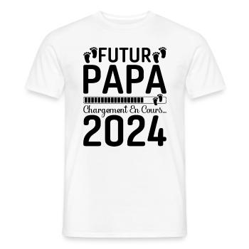 Futur Papa 2024 Père Idée Cadeau Fête Des Pères - T-shirt homme - blanc - Devant - AI Model Male 178 dark (178cm)