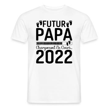 Futur Papa 2022 Naissance Cadeau Grossesse Père - T-shirt homme - blanc - Devant - AI Model Male 178 dark (178cm)