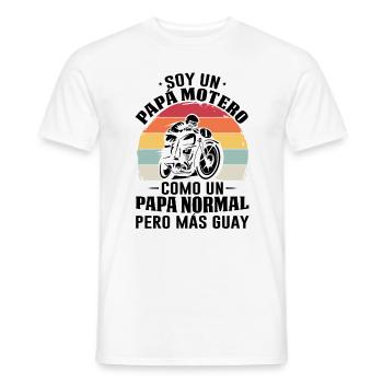 Je Suis Un Papa Motard Pas Normal Mais Plus Cool - T-shirt homme - blanc - Devant - AI Model Male 178 dark (178cm)