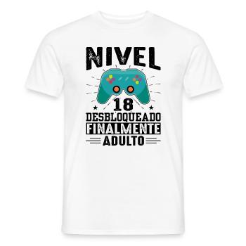 Niveau 18 Débloqué Anniversaire 18 Ans - T-shirt homme - blanc - Devant - AI Model Male 178 dark (178cm)