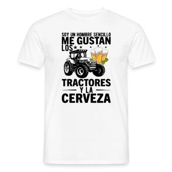 Un Mec Simple J'aime Les Tracteurs Et Les Apéros - T-shirt homme - blanc - Devant - AI Model Male 178 dark (178cm)