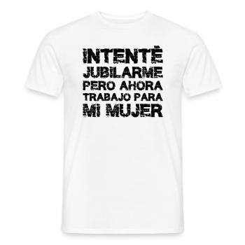 Retraite Humour Drôle Retraité Travail Pension - T-shirt homme - blanc - Devant - AI Model Male 178 dark (178cm)