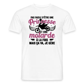 Moto Vélo Vtt Anniversaire Motocross Femme Maman - T-shirt homme - blanc - Devant - AI Model Male 178 dark (178cm)