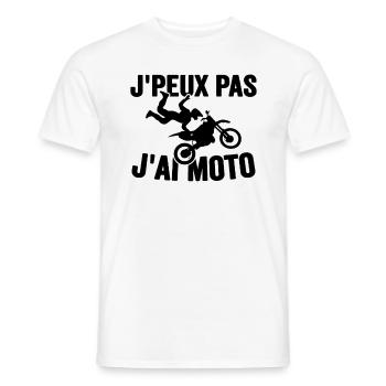 Je Peux Pas J'ai Moto Humour Cadeau Anniversaire - T-shirt homme - blanc - Devant - AI Model Male 178 dark (178cm)