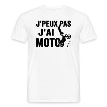 Je Peux Pas J'ai Moto Humour Cadeau Anniversaire - T-shirt homme - blanc - Devant - AI Model Male 178 dark (178cm)