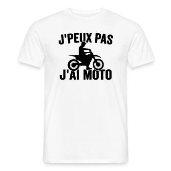 Je Peux Pas J'ai Moto Humour Cadeau Anniversaire - T-shirt homme - blanc - Devant - AI Model Male 178 dark (178cm)