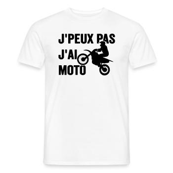 Je Peux Pas J'ai Moto Humour Cadeau Anniversaire - T-shirt homme - blanc - Devant - AI Model Male 178 dark (178cm)
