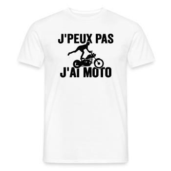 Je Peux Pas J'ai Moto Humour Cadeau Anniversaire - T-shirt homme - blanc - Devant - AI Model Male 178 dark (178cm)