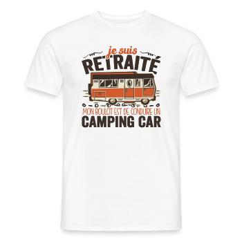 Je Suis Un Retraité Avec Un Camping Car - T-shirt homme - blanc - Devant - AI Model Male 178 dark (178cm)
