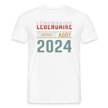 Légendaire Depuis Août 2024 Anniversaire Cadeau - T-shirt homme - blanc - Devant - AI Model Male 178 dark (178cm)