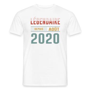 Légendaire Depuis Août 2020 Anniversaire Cadeau - T-shirt homme - blanc - Devant - AI Model Male 178 dark (178cm)