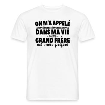 Grand-frère Est Nom Préféré - T-shirt homme - blanc - Devant - AI Model Male 178 dark (178cm)